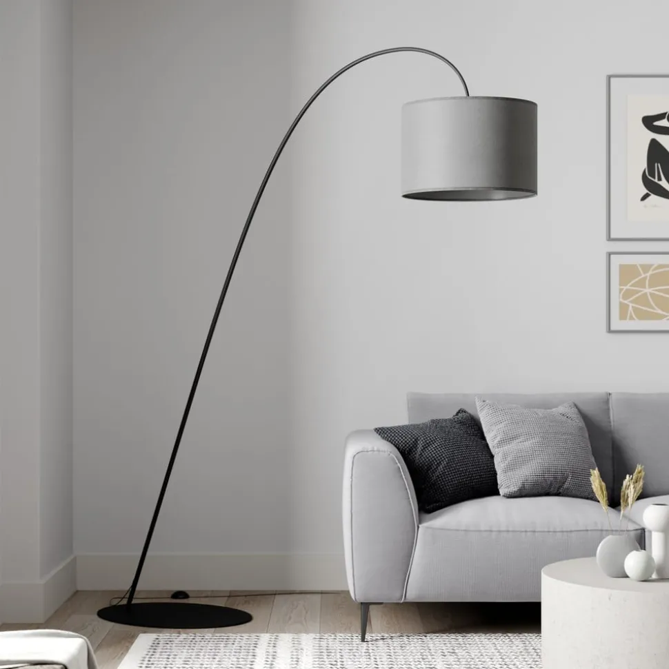 Buelampe Alice med tekstilskjerm grå