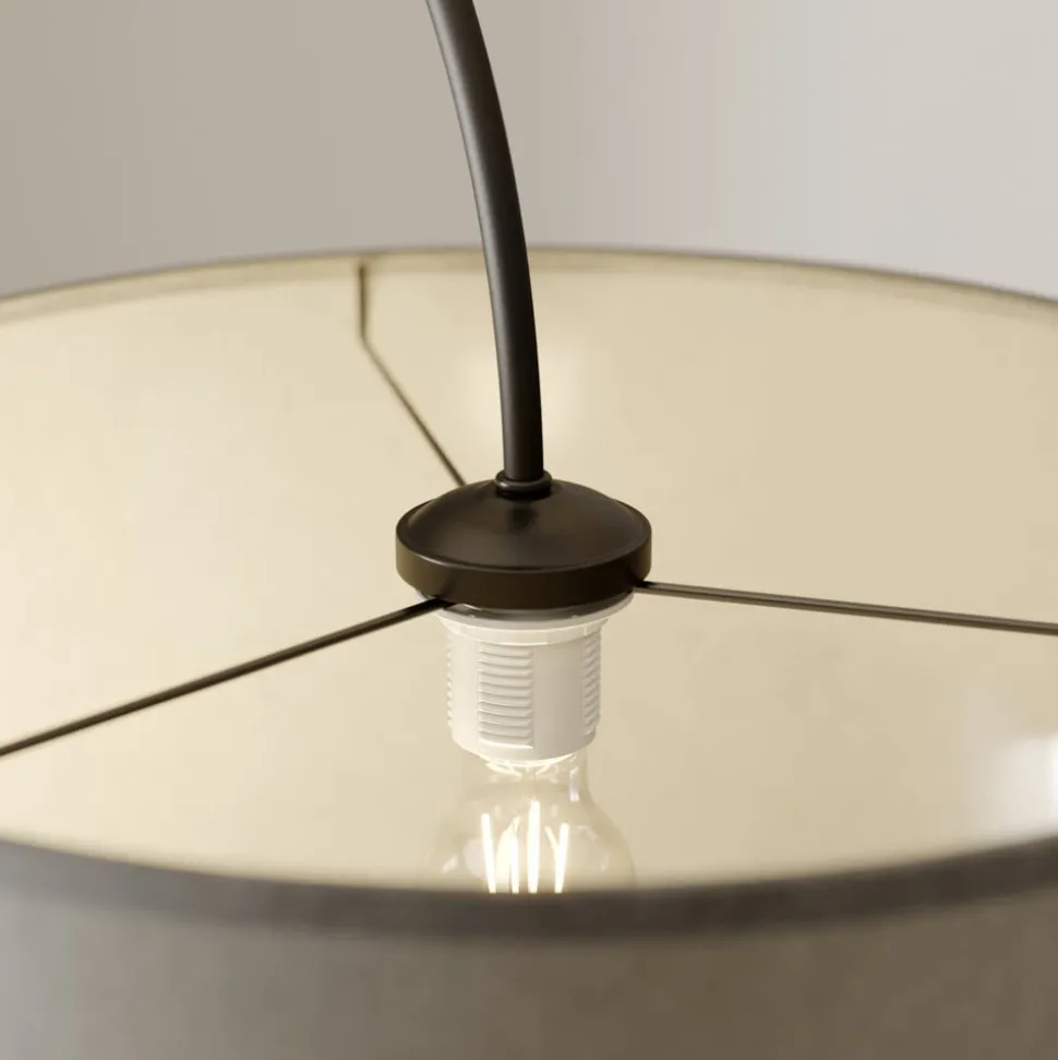 Buelampe Alice med tekstilskjerm grå