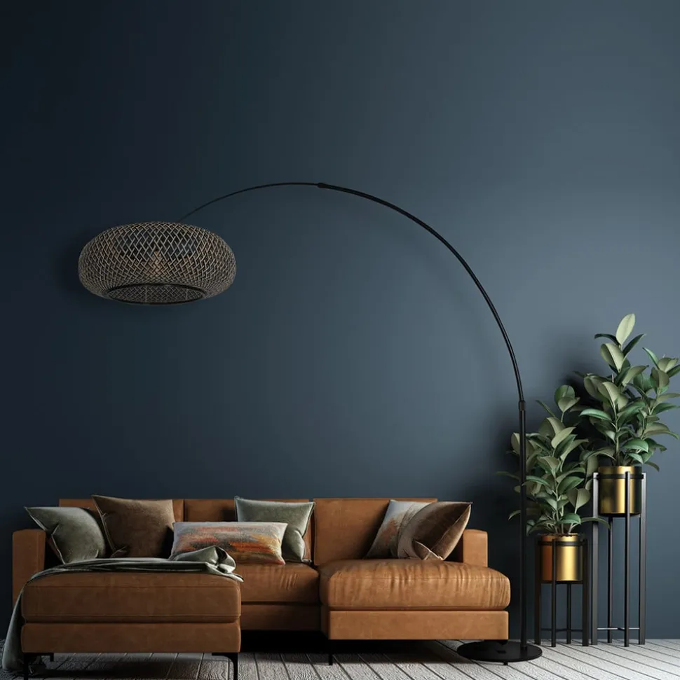 Buet gulvlampe Sparkled Light svart