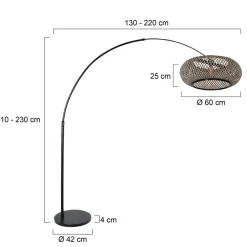 Buet gulvlampe Sparkled Light svart