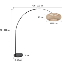 Buet gulvlampe Sparkled Light svart/bøk