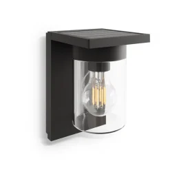 Calex Asti utendørs LED-vegglampe, sensor, IP44, svart