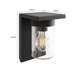 Calex Asti utendørs LED-vegglampe, sensor, IP44, svart