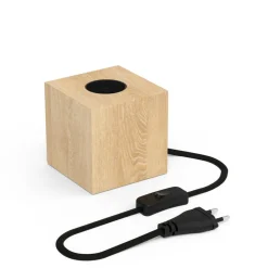 Calex bordlampe i kubeform med trefiner