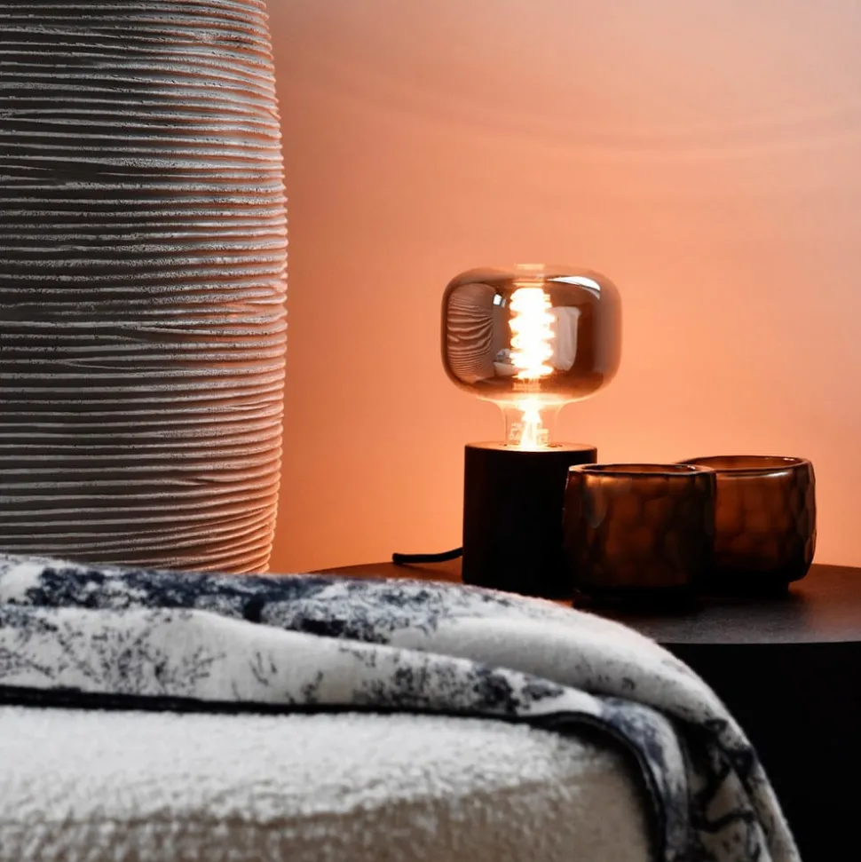 Calex bordlampe i sylinderform, svart