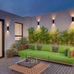 Calex LED utendørs LED-vegglampe Rund, opp/ned, høyde 23 cm, svart