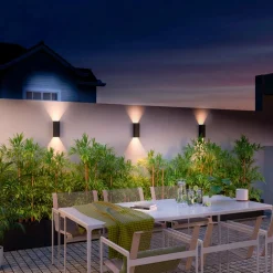 Calex LED utendørs vegglampe Rektangel opp/ned høyde 23cm sort