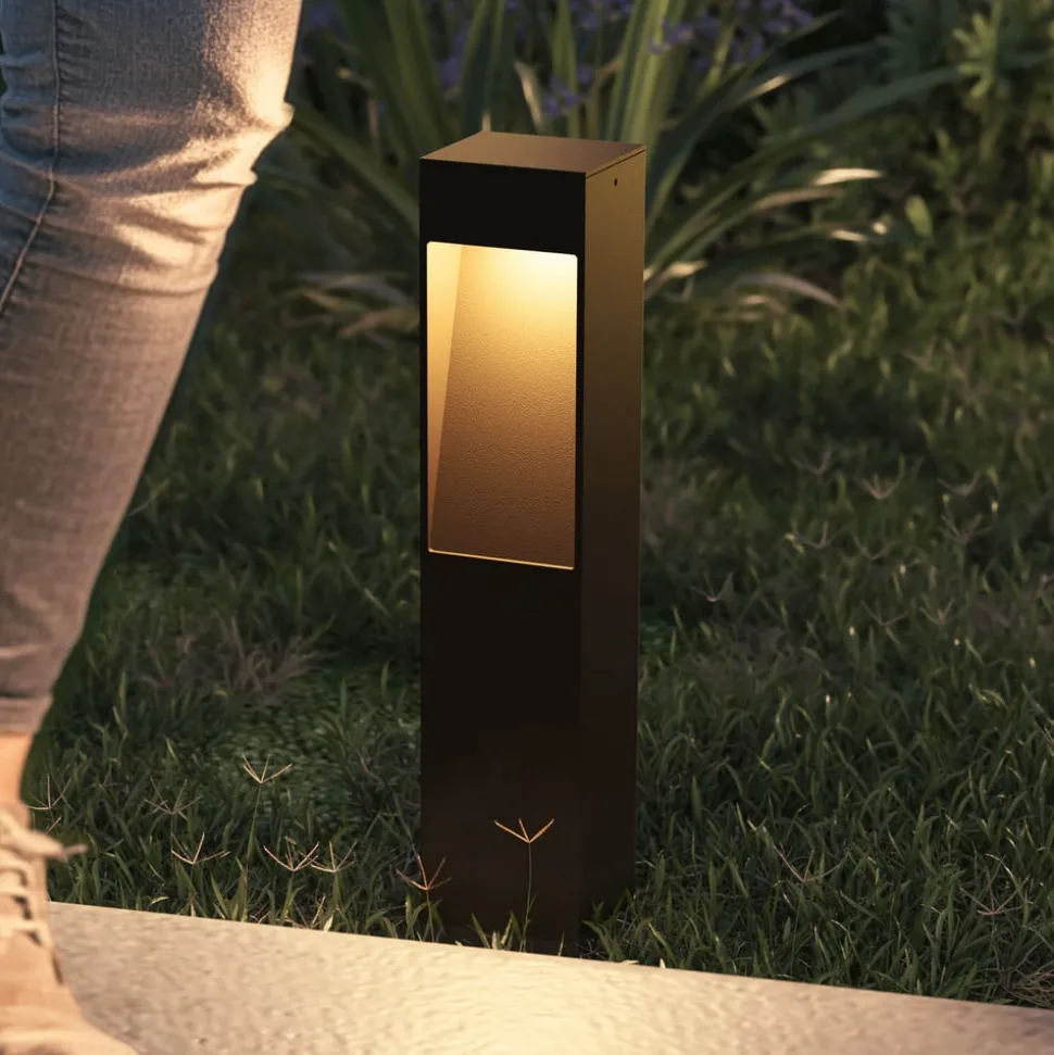 Calex LED-sokkellampe Terni, svart aluminium, IP65