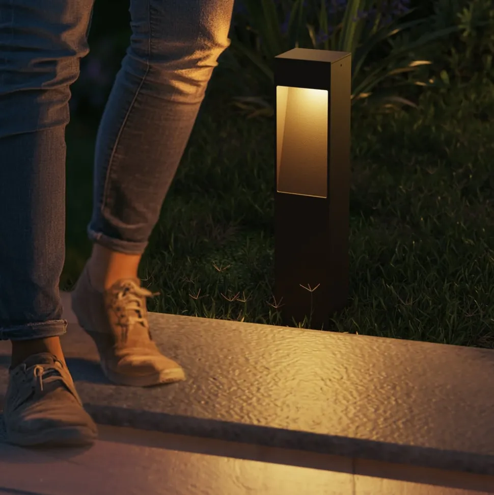 Calex LED-sokkellampe Terni, svart aluminium, IP65