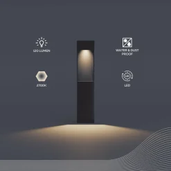 Calex LED-sokkellampe Terni, svart aluminium, IP65