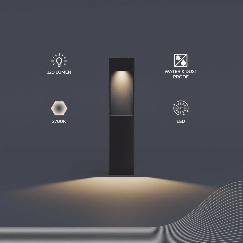 Calex LED-sokkellampe Terni, svart aluminium, IP65