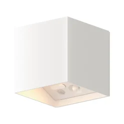 Calex LED-utendørs vegglampe med batteri og sensor Volterra, hvit, IP44