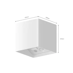 Calex LED-utendørs vegglampe med batteri og sensor Volterra, hvit, IP44