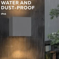 Calex LED-utendørs vegglampe med batteri og sensor Volterra, hvit, IP44