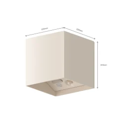 Calex LED-utendørs vegglampe med batteri og sensor Volterra, sand, IP44