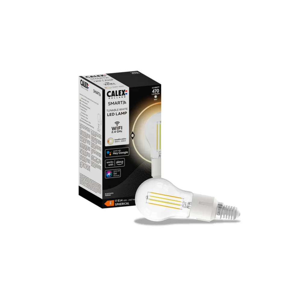 Calex Smart E14 P45 LED 4,9W filament 1800–3000 K