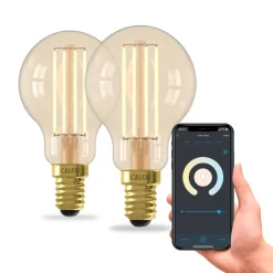 Calex Smart E14 P45 4,5W 1800-3000K dimmer gull 2stk