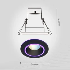 Calex Smart Halo downlight CCT RGB svart