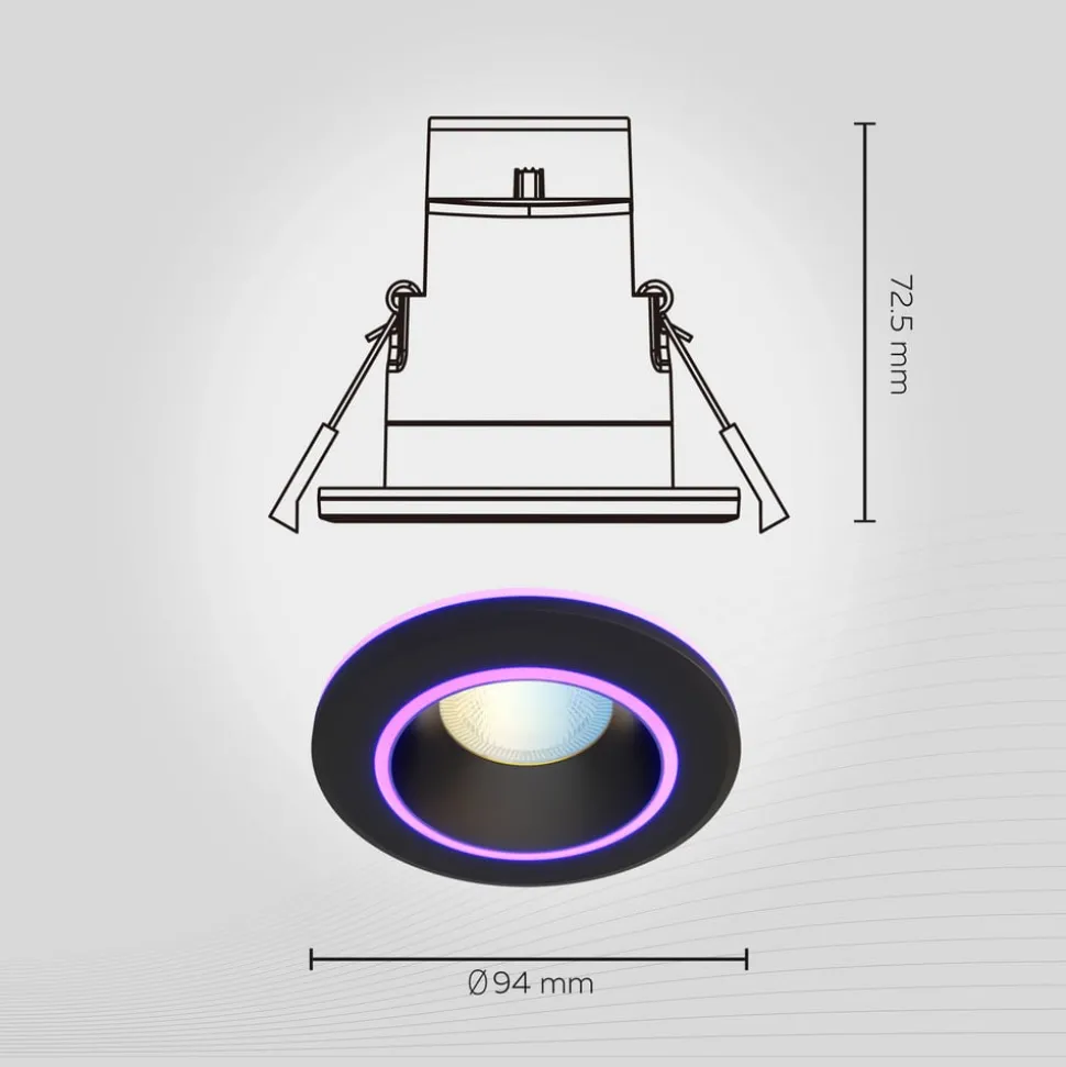 Calex Smart Halo downlight CCT RGB svart