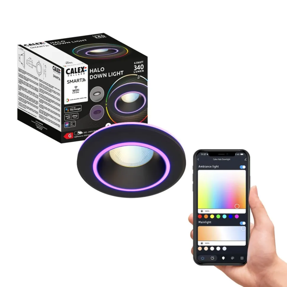Calex Smart Halo downlight CCT RGB svart