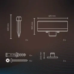 Calex Smart utendørs Ground Spot, CCT RGB 3 lyskilder.