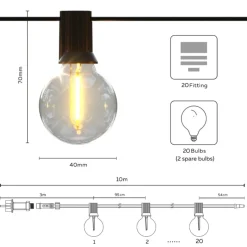 Calex Solar-LED-lyslenke Vista, lengde 10 meter, IP44