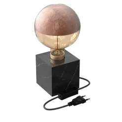 Calex Square Marble bordlampe, svart