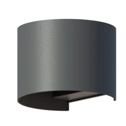 Calex utendørs LED-vegglampe oval, opp/ned, høyde 10 cm, antrasitt