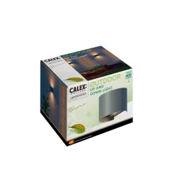Calex utendørs LED-vegglampe oval, opp/ned, høyde 10 cm, antrasitt
