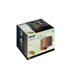 Calex utendørs LED-vegglampe oval, opp/ned, høyde 10 cm, rustbrun