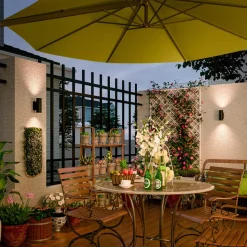 Calex utendørs vegglampe GU10 stål, opp/ned, 17 cm, svart