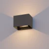 Calex utendørs vegglampe Rektangel opp/ned høyde 10cm antracit