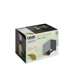 Calex utendørs vegglampe Rektangel opp/ned høyde 10cm antracit