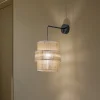 Calisto vegglampe, jute, naturbrun, bryter