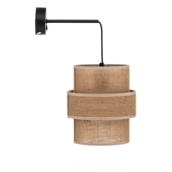 Calisto vegglampe, jute, naturbrun, bryter
