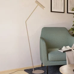 Caminia LED-gulvlampe, høyde 158,5 cm, sandfarget, stål