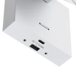 CAN TILT veggspot, hvit, 10 x 10 cm, metall, bryter, USB