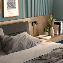 CAN TILT veggspot, svart, 10 x 10 cm, metall, USB-bryter