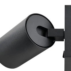 CAN TILT veggspot, svart, 10 x 10 cm, metall, USB-bryter