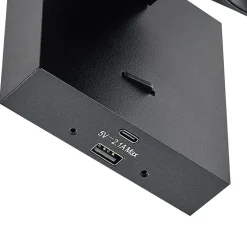CAN TILT veggspot, svart, 10 x 10 cm, metall, USB-bryter