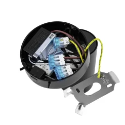 CAN TILT veggspot, svart, Ø 10 cm, metallbryter USB