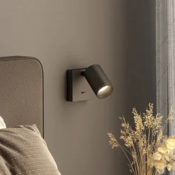 CAN TILT veggspot, svart, 10 x 10 cm, bryter GU10 i metall