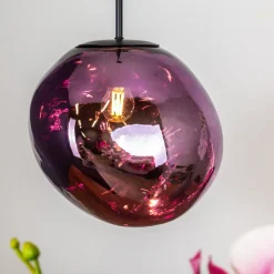 Canopus hengelampe, fiolett, Ø 28 cm, glass, E27