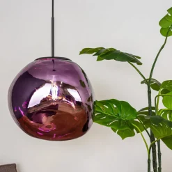 Canopus hengelampe, fiolett, Ø 36 cm, glass, E27