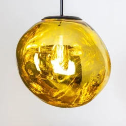 Canopus hengelampe, gullfarget, Ø 36 cm, glass, E27