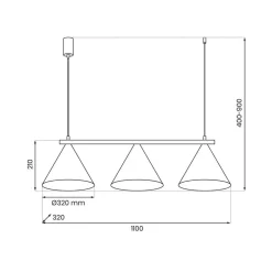 Capital hengelampe, grønn 3 lyskilder, Ø 32 cm, GX53