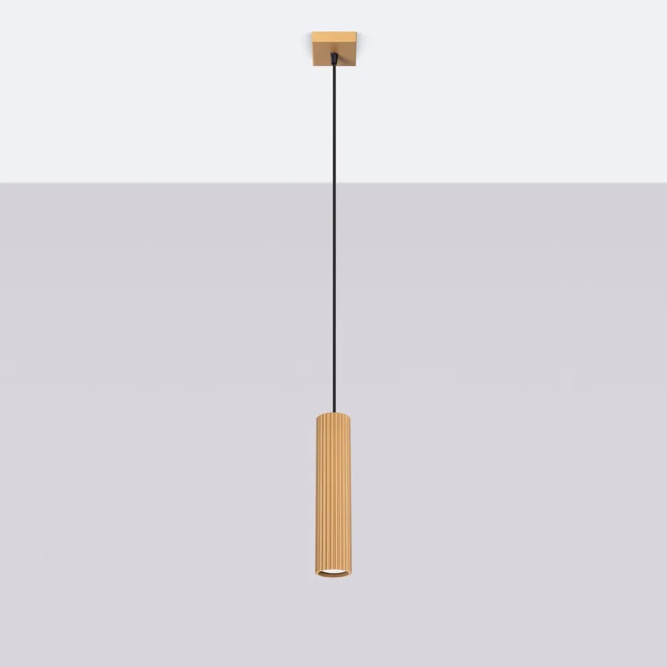 Carbon pendellampe, gullfarget, Ø 6 cm, aluminium