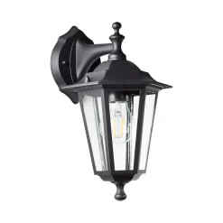 Carleen utendørs vegglampe, pendel, svart, metall, glass