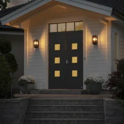 Carpi utendørs vegglampe, svart, bredde 12,5 cm