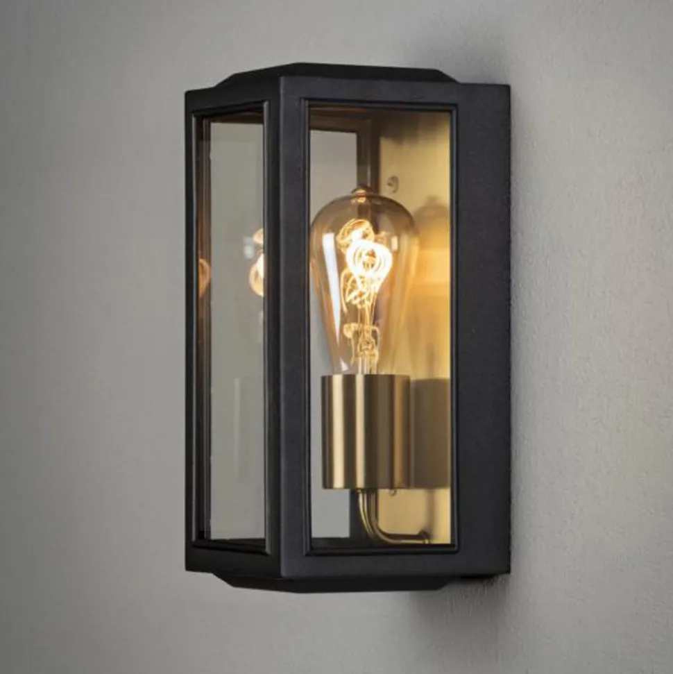 Carpi utendørs vegglampe, svart, bredde 12,5 cm